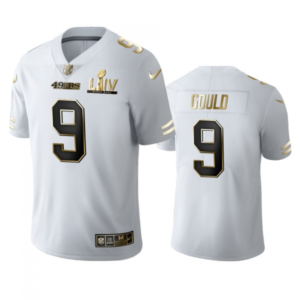 Robbie Gould 49ers White Super Bowl LIV Golden Edition Jersey