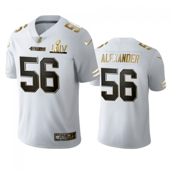 Kwon Alexander 49ers White Super Bowl LIV Golden Edition Jersey