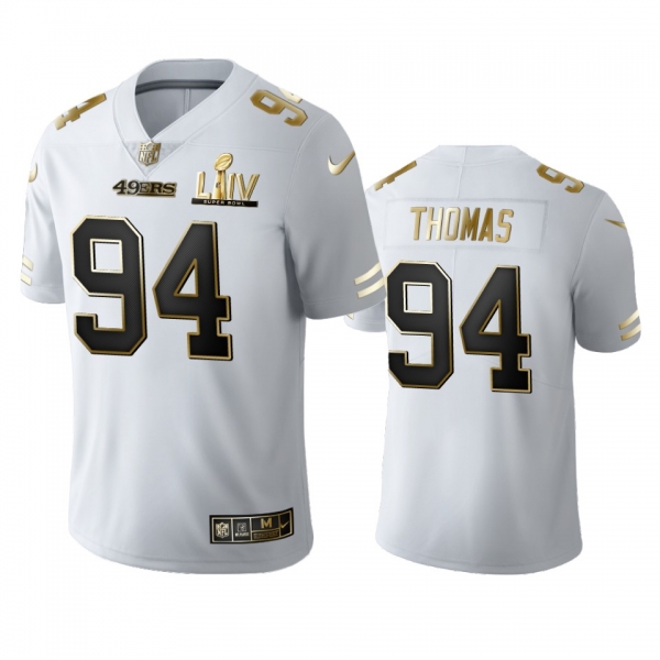 Solomon Thomas 49ers White Super Bowl LIV Golden Edition Jersey