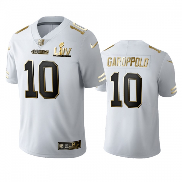 Jimmy Garoppolo 49ers White Super Bowl LIV Golden Edition Jersey