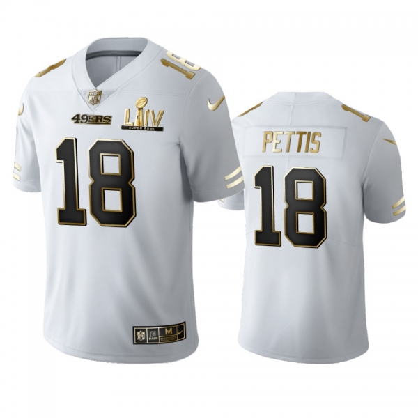 Dante Pettis 49ers White Super Bowl LIV Golden Edition Jersey