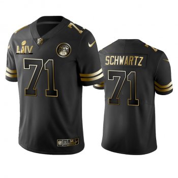 Mitchell Schwartz Chiefs Black Super Bowl LIV Golden Edition Jersey