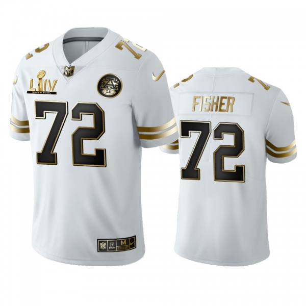 Eric Fisher Chiefs White Super Bowl LIV Golden Edition Jersey