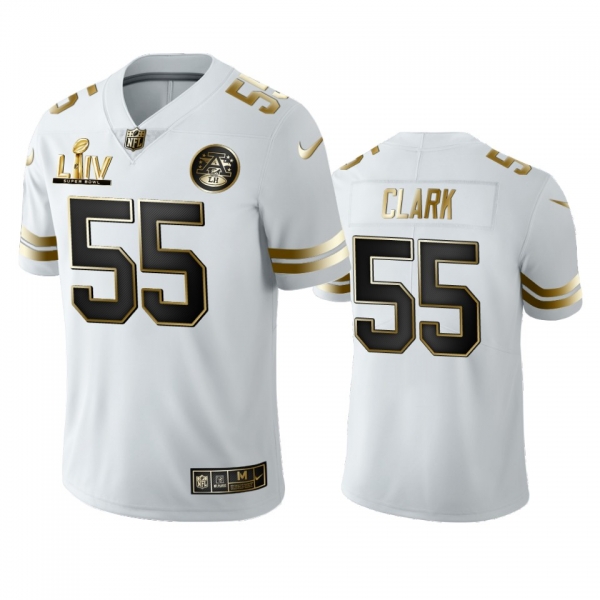 Frank Clark Chiefs White Super Bowl LIV Golden Edition Jersey