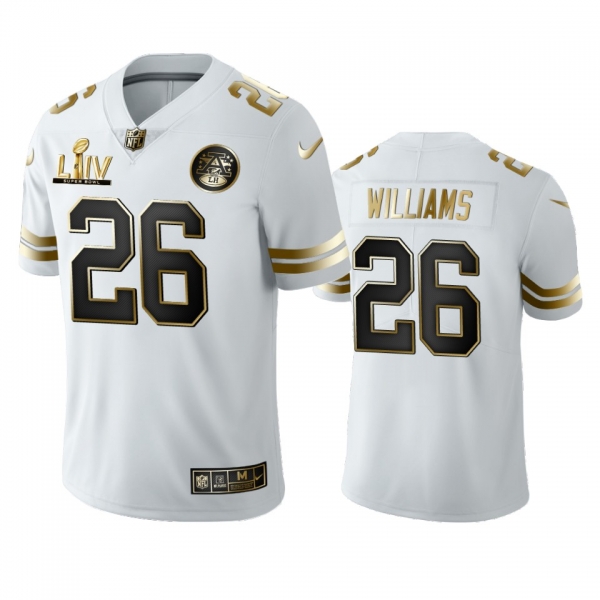 Damien Williams Chiefs White Super Bowl LIV Golden Edition Jersey