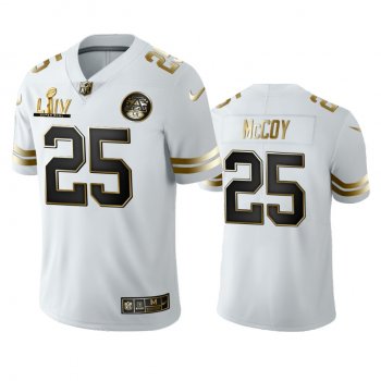 LeSean McCoy Chiefs White Super Bowl LIV Golden Edition Jersey