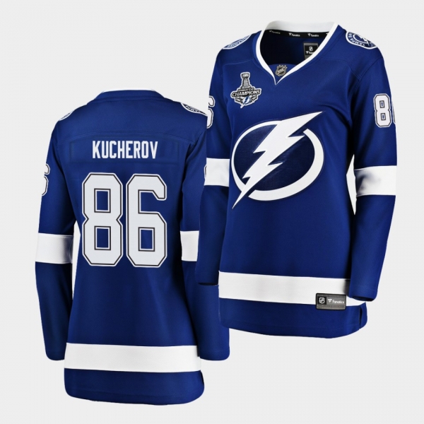 Tampa Bay Lightning Nikita Kucherov 2020 Stanley Cup Champions Home Blue Women Jersey