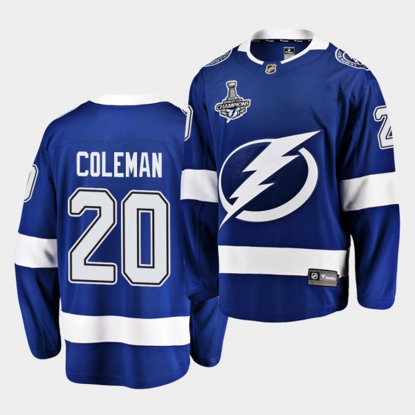 Tampa Bay Lightning Blake Coleman 2020 Stanley Cup Champions Home Blue Men Jersey