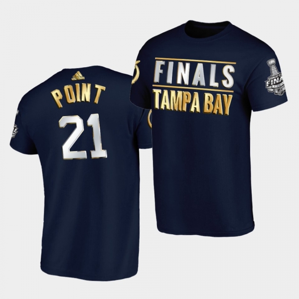 Brayden Point Lightning 2020 Stanley Cup Finals Golden Limited Navy T-Shirt