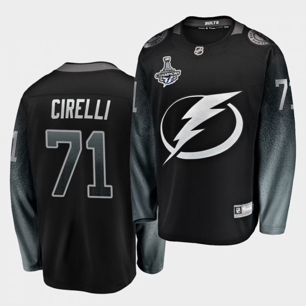 Tampa Bay Lightning Anthony Cirelli 2020 Stanley Cup Champions Alternate Black Men Jersey