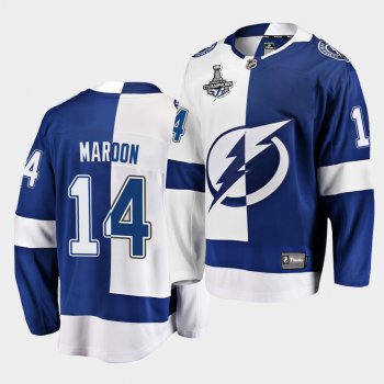 Tampa Bay Lightning Patrick Maroon 2020 Stanley Cup Champions Split Special Edition Black Men Jersey