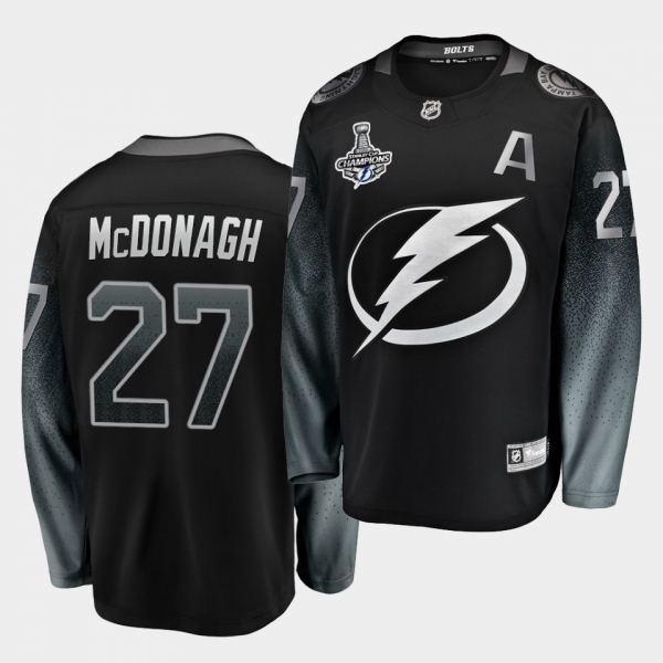 Tampa Bay Lightning Ryan Mcdonagh 2020 Stanley Cup Champions Alternate Black Men Jersey