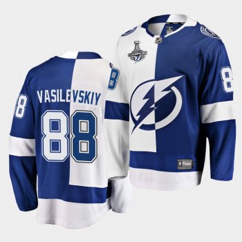 Tampa Bay Lightning Andrei Vasilevskiy 2020 Stanley Cup Champions Split Special Edition Black Men Jersey