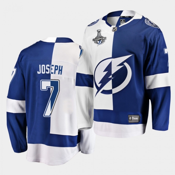 Tampa Bay Lightning Mathieu Joseph 2020 Stanley Cup Champions Split Special Edition Black Men Jersey