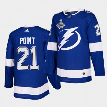 Tampa Bay Lightning Brayden Point 2020 Stanley Cup Champions Authentic Home Blue Men Jersey