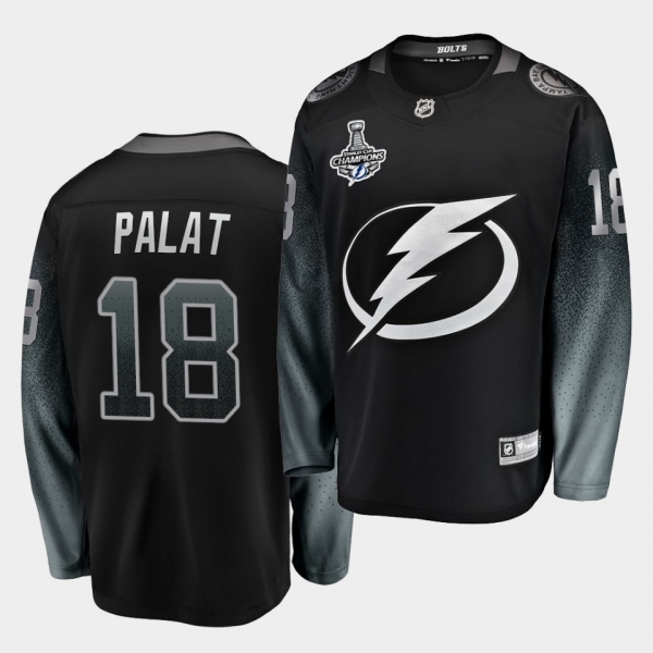 Tampa Bay Lightning Ondrej Palat 2020 Stanley Cup Champions Alternate Black Men Jersey