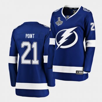 Tampa Bay Lightning Brayden Point 2020 Stanley Cup Champions Home Blue Women Jersey