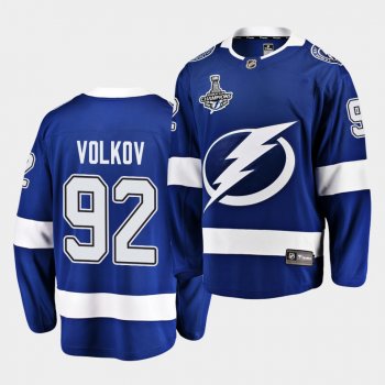 Tampa Bay Lightning Alexander Volkov 2020 Stanley Cup Champions Home Blue Men Jersey