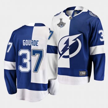 Tampa Bay Lightning Yanni Gourde 2020 Stanley Cup Champions Split Special Edition Black Men Jersey