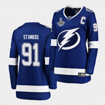 Tampa Bay Lightning Steven Stamkos 2020 Stanley Cup Champions Home Blue Women Jersey