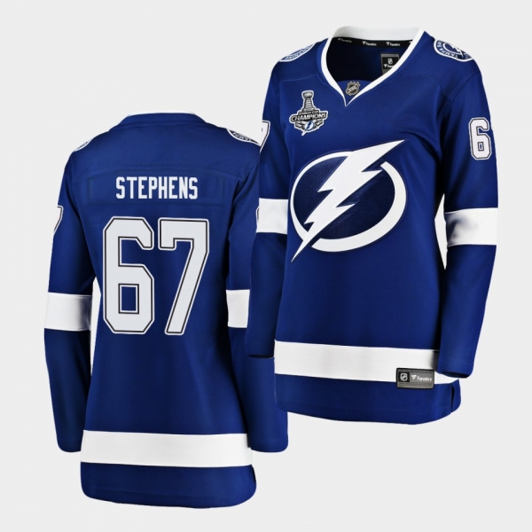 Tampa Bay Lightning Mitchell Stephens 2020 Stanley Cup Champions Home Blue Women Jersey