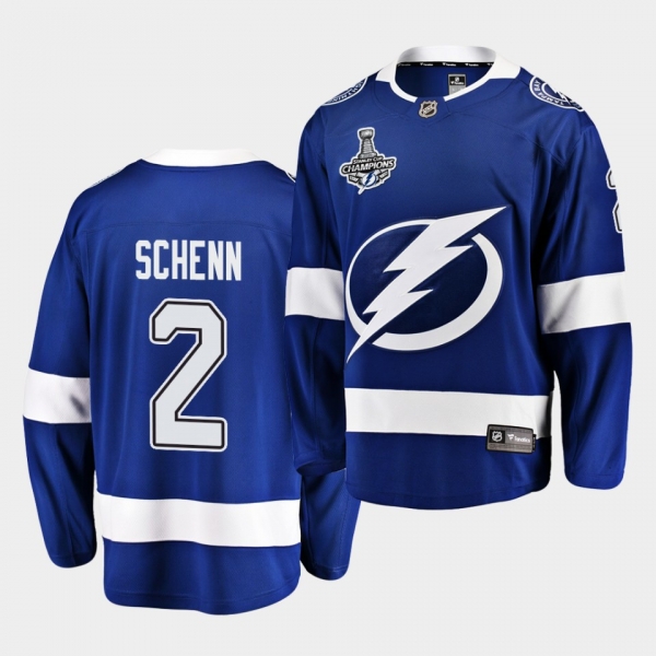 Tampa Bay Lightning Luke Schenn 2020 Stanley Cup Champions Home Blue Men Jersey