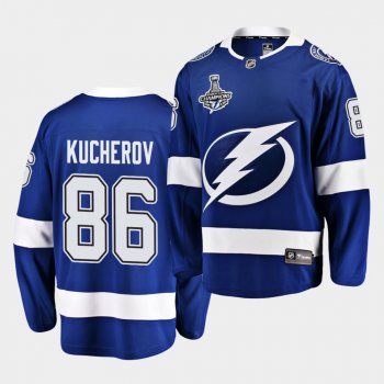 Tampa Bay Lightning Nikita Kucherov 2020 Stanley Cup Champions Home Blue Men Jersey