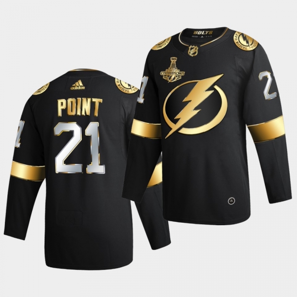 Tampa Bay Lightning Brayden Point 2020 Stanley Cup Champions Authentic Golden Limited Black Jersey