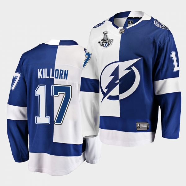 Tampa Bay Lightning Alex Killorn 2020 Stanley Cup Champions Split Special Edition Black Men Jersey