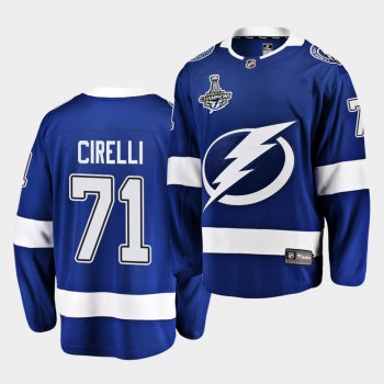 Tampa Bay Lightning Anthony Cirelli 2020 Stanley Cup Champions Home Blue Men Jersey