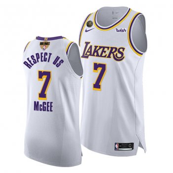 JaVale McGee LA Lakers 2020 NBA Finals G3 Authentic White Jersey Respect Us