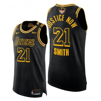 Los Angeles Lakers J.R. Smith 2020 Finals Black Mamba Authentic Jersey Justice Now