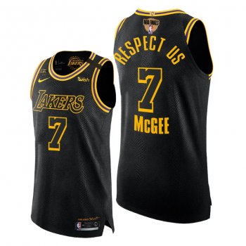 Los Angeles Lakers JaVale McGee 2020 Finals Black Mamba Authentic Jersey Respect Us