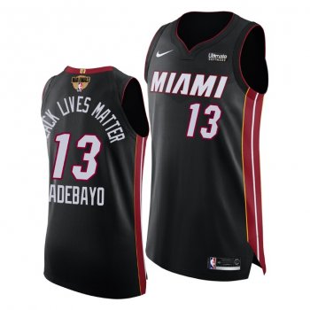 Bam Adebayo Miami Heat 2020 NBA Finals G1 Authentic Black Jersey Social justice BLM