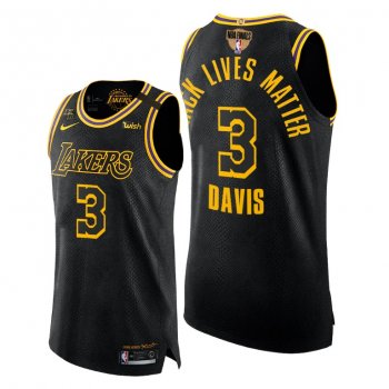 Los Angeles Lakers Anthony Davis 2020 Finals Black Mamba Authentic Jersey Black Lives Matter