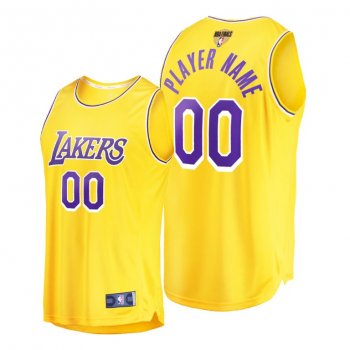 Los Angeles Lakers Custom 2020 NBA Finals Bound Gold Jersey Replica Icon