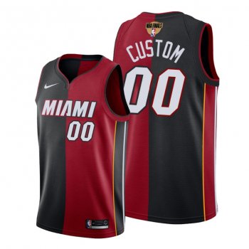 Miami Heat Custom 2020 NBA Finals Bound Red Black Jersey Split Special Edition