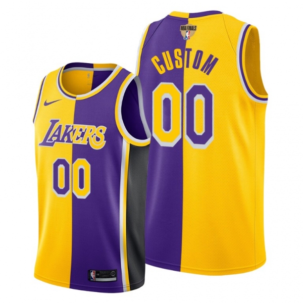 Los Angeles Lakers Custom 2020 NBA Finals Bound Gold Purple Jersey Split Special Edition