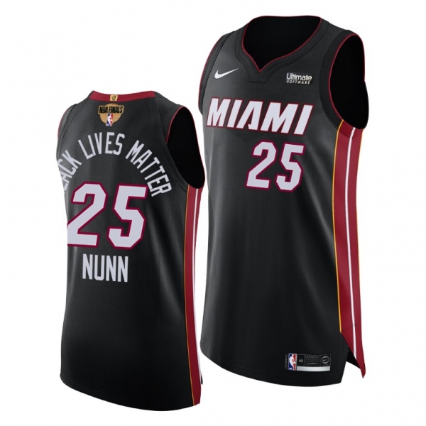 Kendrick Nunn Miami Heat 2020 NBA Finals G1 Authentic Black Jersey Social justice BLM