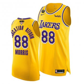 Markieff Morris LA Lakers 2020 NBA Finals G1 G4 Authentic Gold Jersey BLM