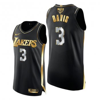 Los Angeles Lakers Anthony Davis 2020 NBA Finals Authentic Golden Limited Edition Black Jersey 2020-21