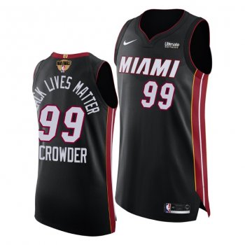 Jae Crowder Miami Heat 2020 NBA Finals G1 Authentic Black Jersey BLM Social justice