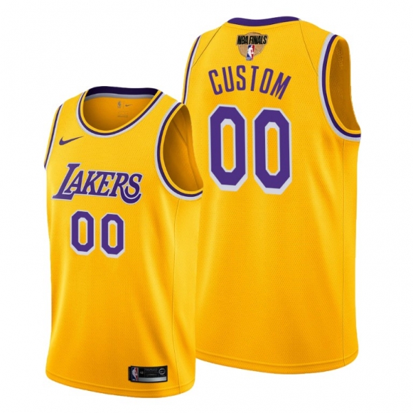 Los Angeles Lakers Custom 2020 NBA Finals Bound Gold Jersey Icon Edition