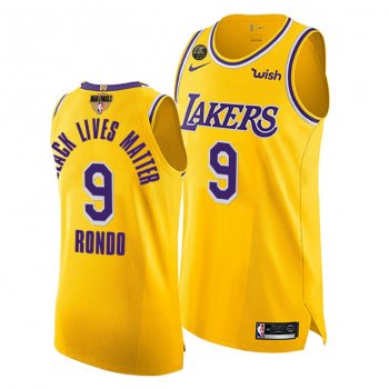 Rajon Rondo LA Lakers 2020 NBA Finals G1 G4 Authentic Gold Jersey BLM