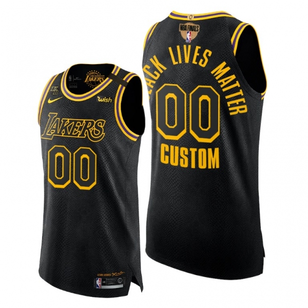 Los Angeles Lakers Custom 2020 Finals Black Mamba Authentic Jersey black lives matter