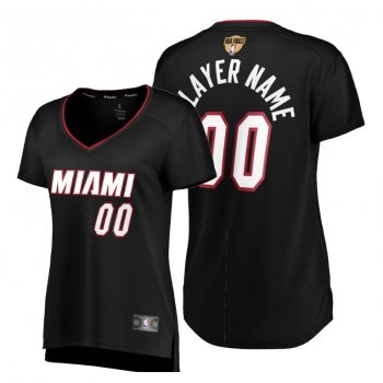 Women's Miami Heat Custom 2020 NBA Finals Bound Black Jersey