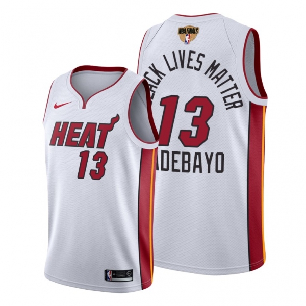 Miami Heat Bam Adebayo 2020 NBA Finals G2 G5 White Jersey Social Justice BLM