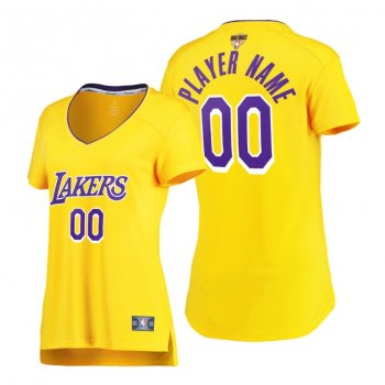 Women's Los Angeles Lakers Custom 2020 NBA Finals Bound Yellow Jersey