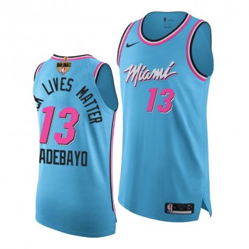 Bam Adebayo Miami Heat 2020 NBA Finals Authentic Blue Jersey Social justice BLM