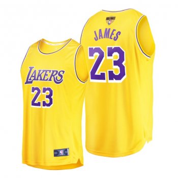 Women's Los Angeles Lakers LeBron James 2020 NBA Finals Bound Yellow Jersey Replica Icon